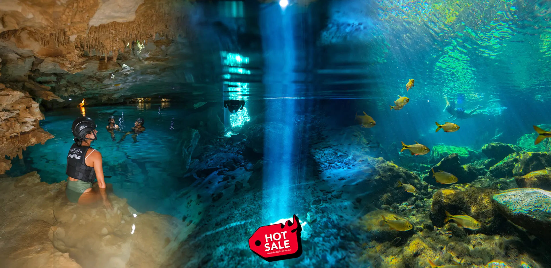 Río subterráneo en la Riviera Maya con Kantun Chi