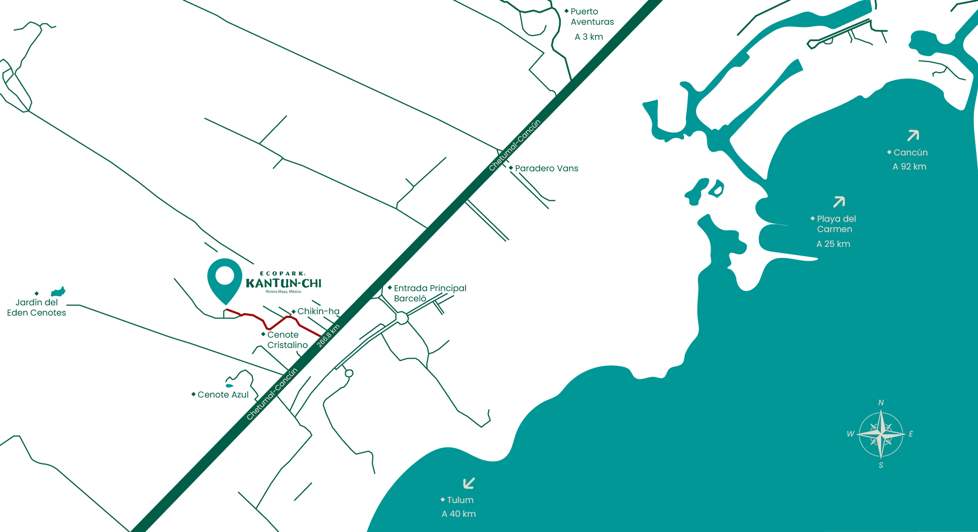 Ubicación en el mapa de Kantun Chi